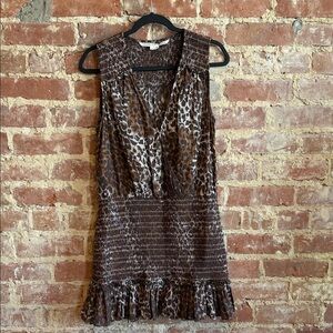 Veronica Beard Brown Leopard Print Dress Size M